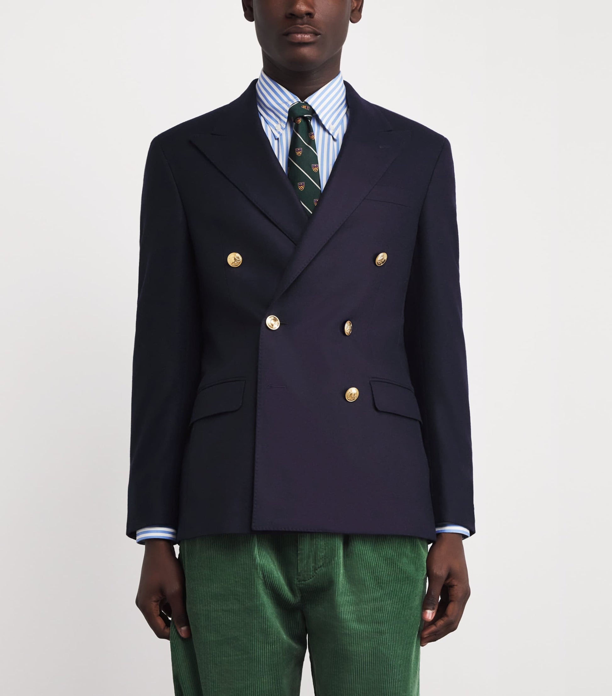 Wool Double-Breasted Blazer NAVY