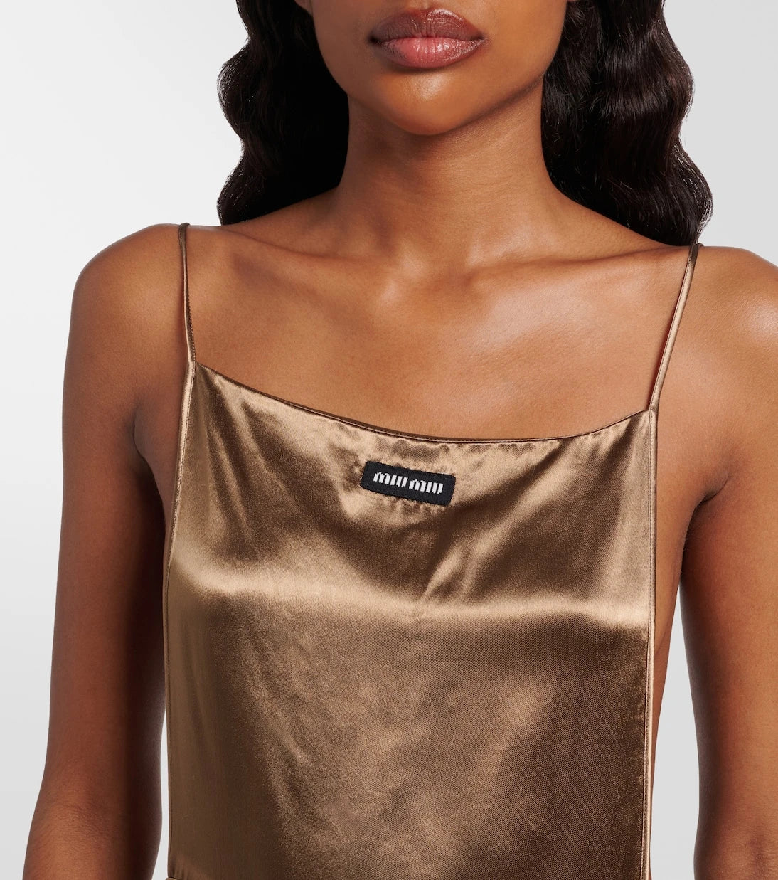Miu Miu - Open-back satin minidress