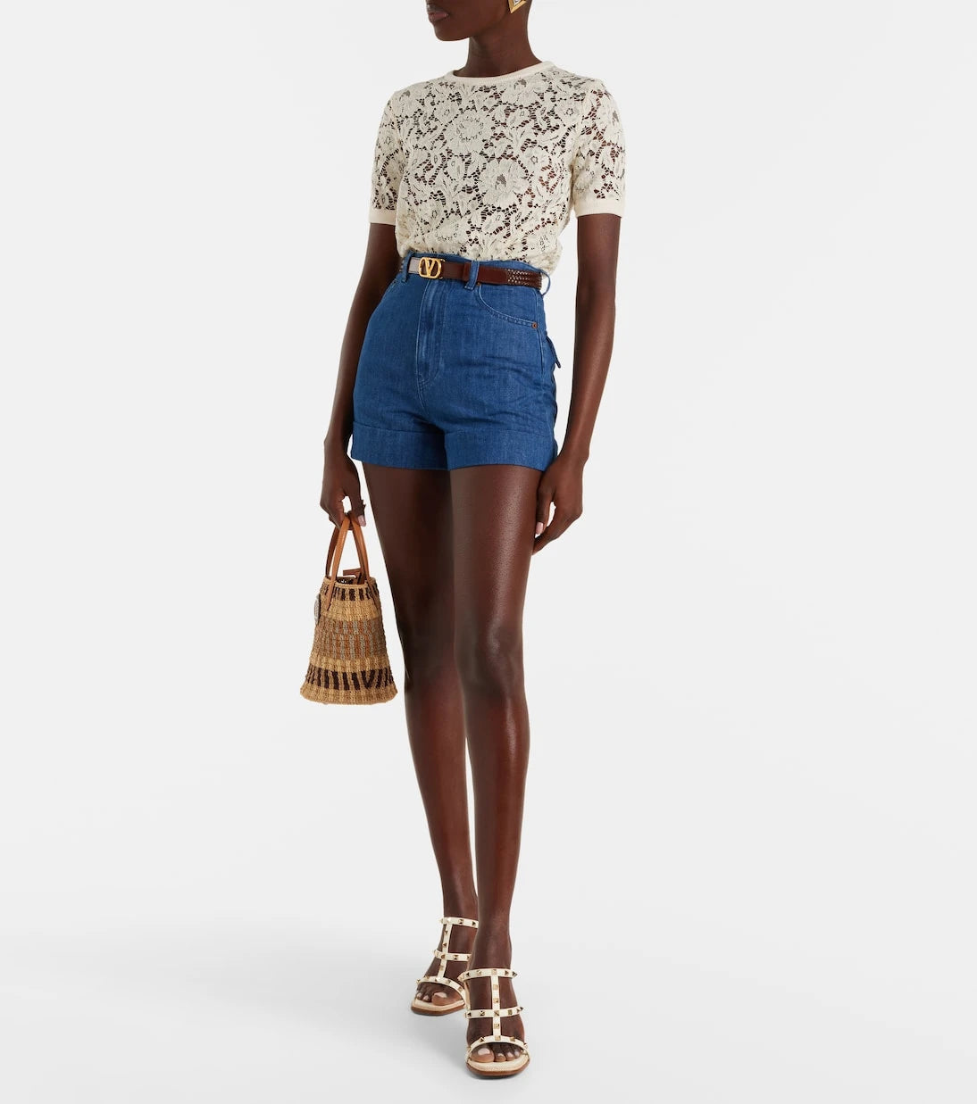 Valentino Garavani - Rockstud 100 leather espadrille wedges