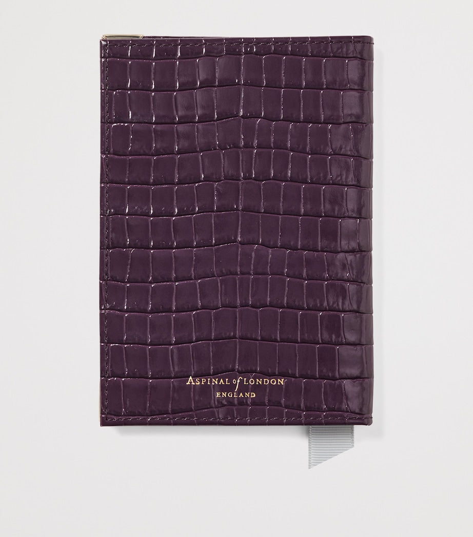 Leather Croc-Embossed Passport Cover