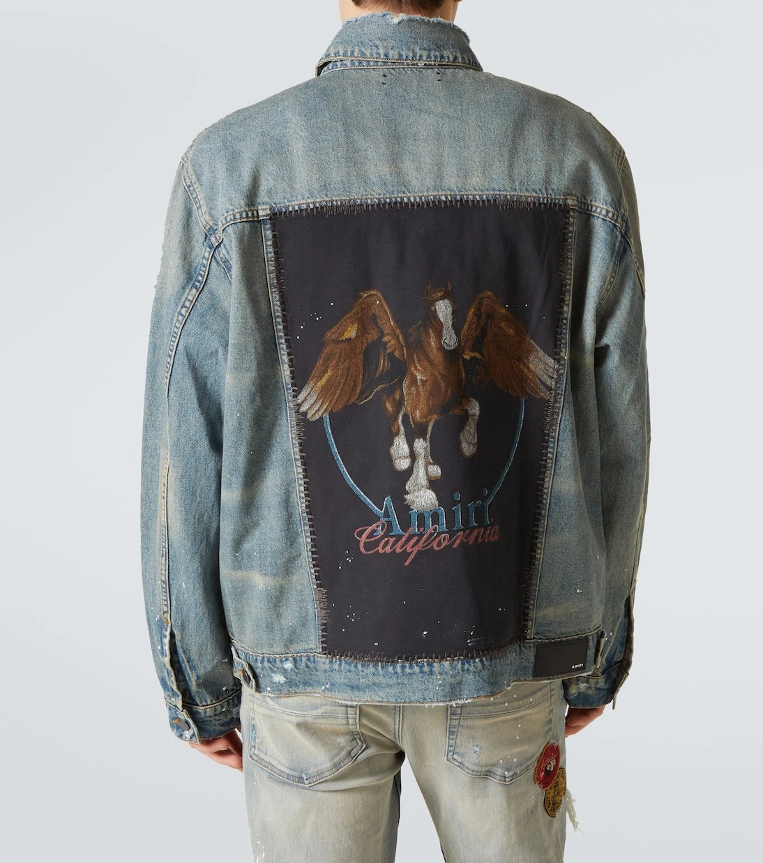 Amiri - Vintage Pegasus distressed denim jacket