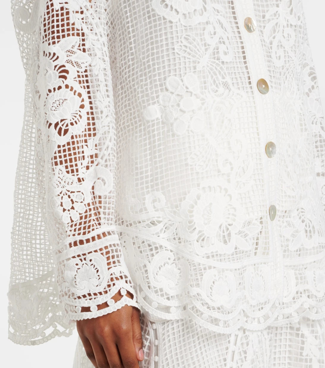 Farm Rio - Swan Lake guipure shirt