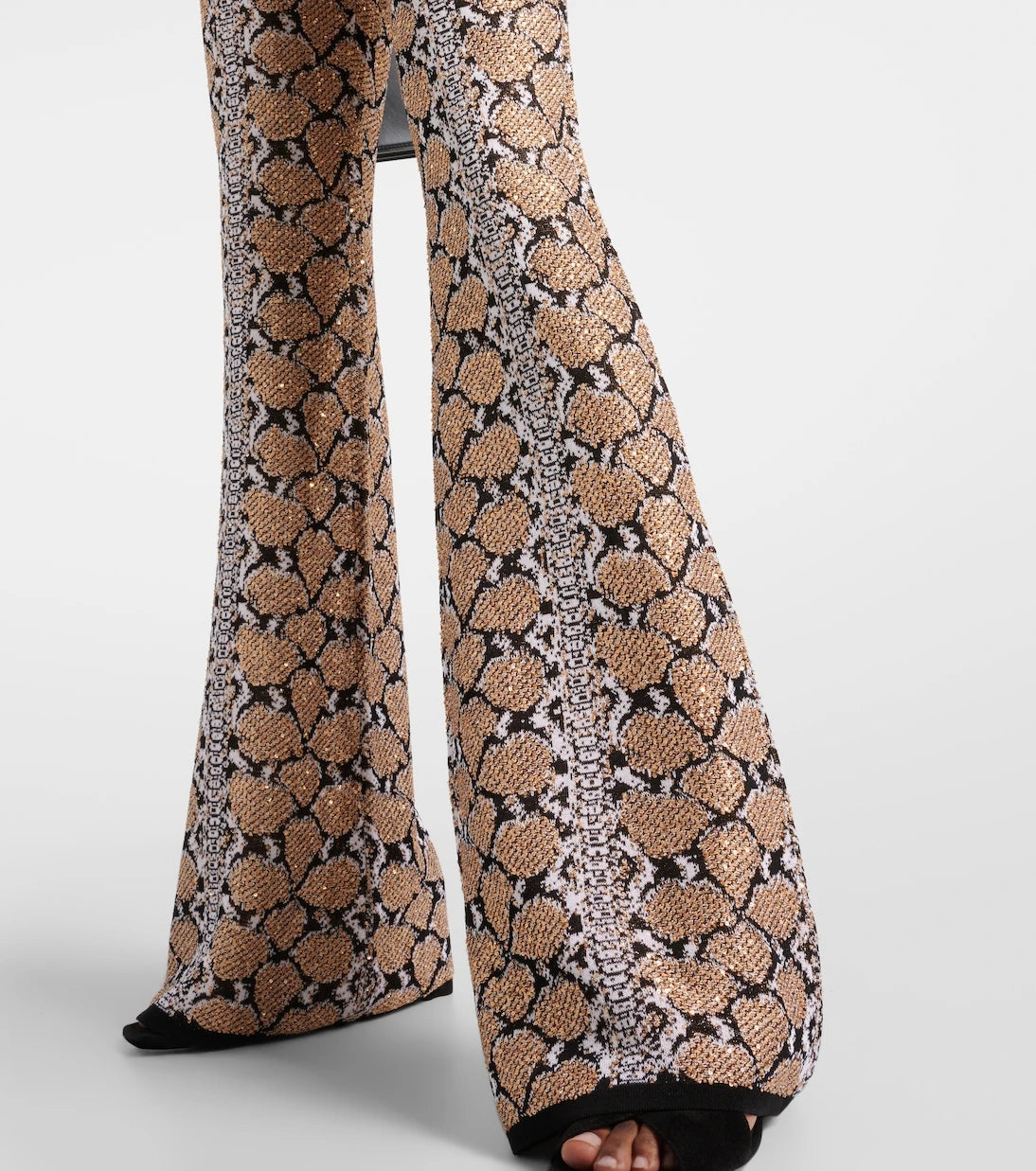 Balmain - Snake-print flared pants