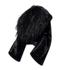 LOUIS VUITTON Black Down Faux Fur-Collar Cropped Jacket