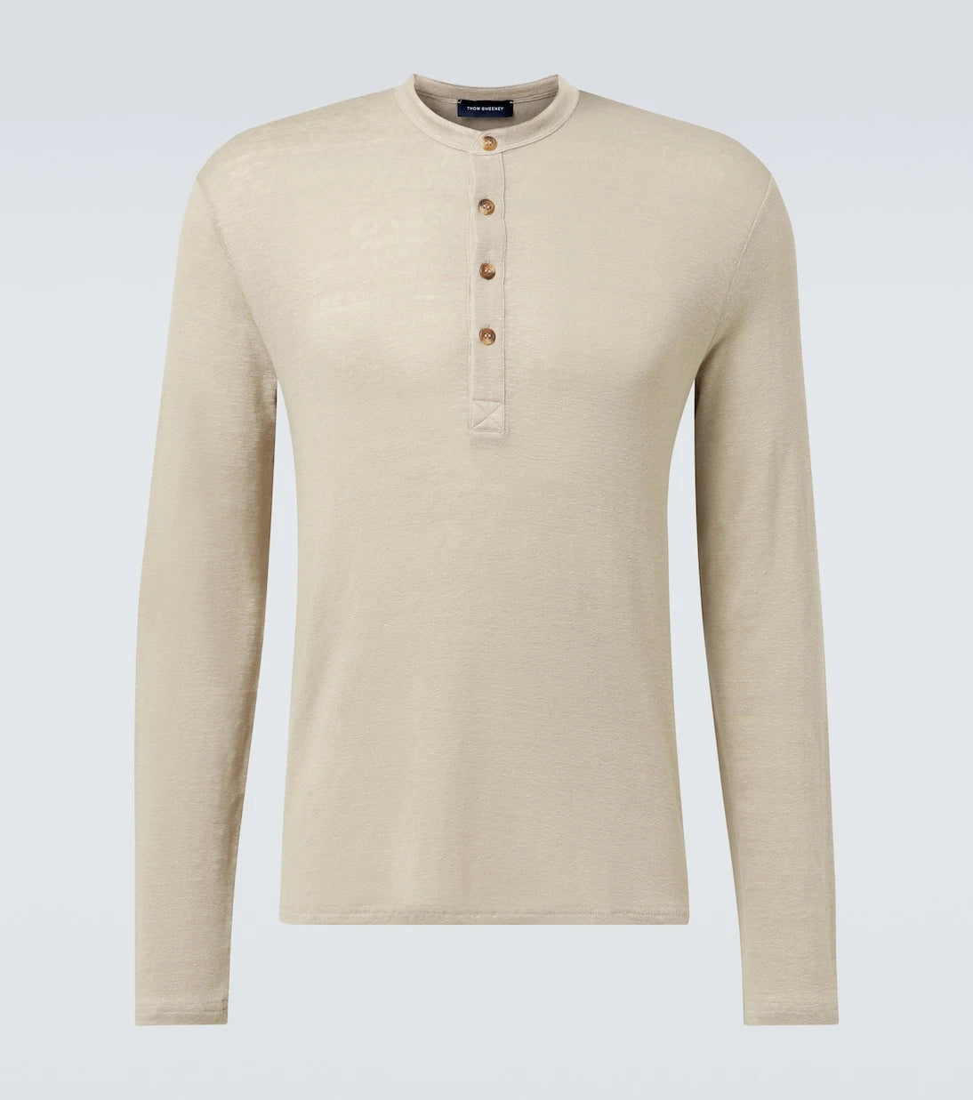 Thom Sweeney - Linen-blend Henley shirt