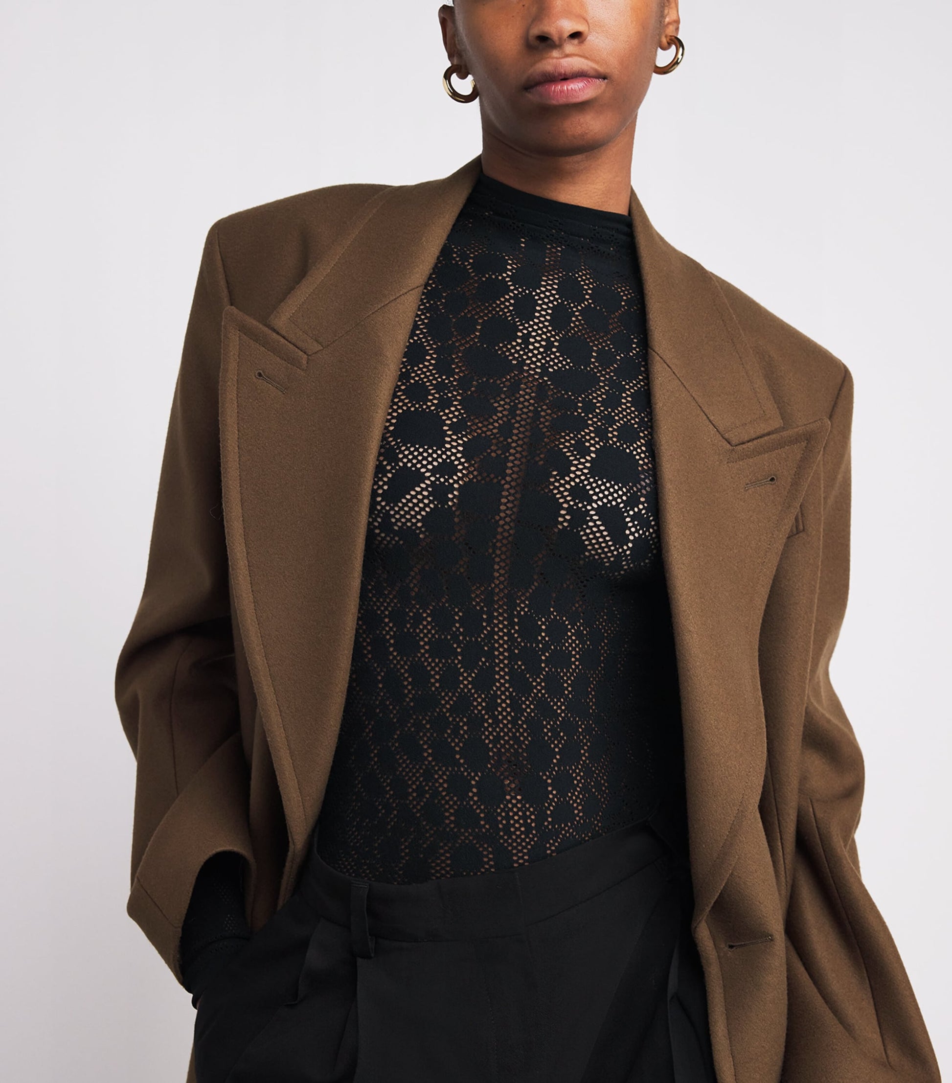 Wolford Black Reptile Net Bodysuit