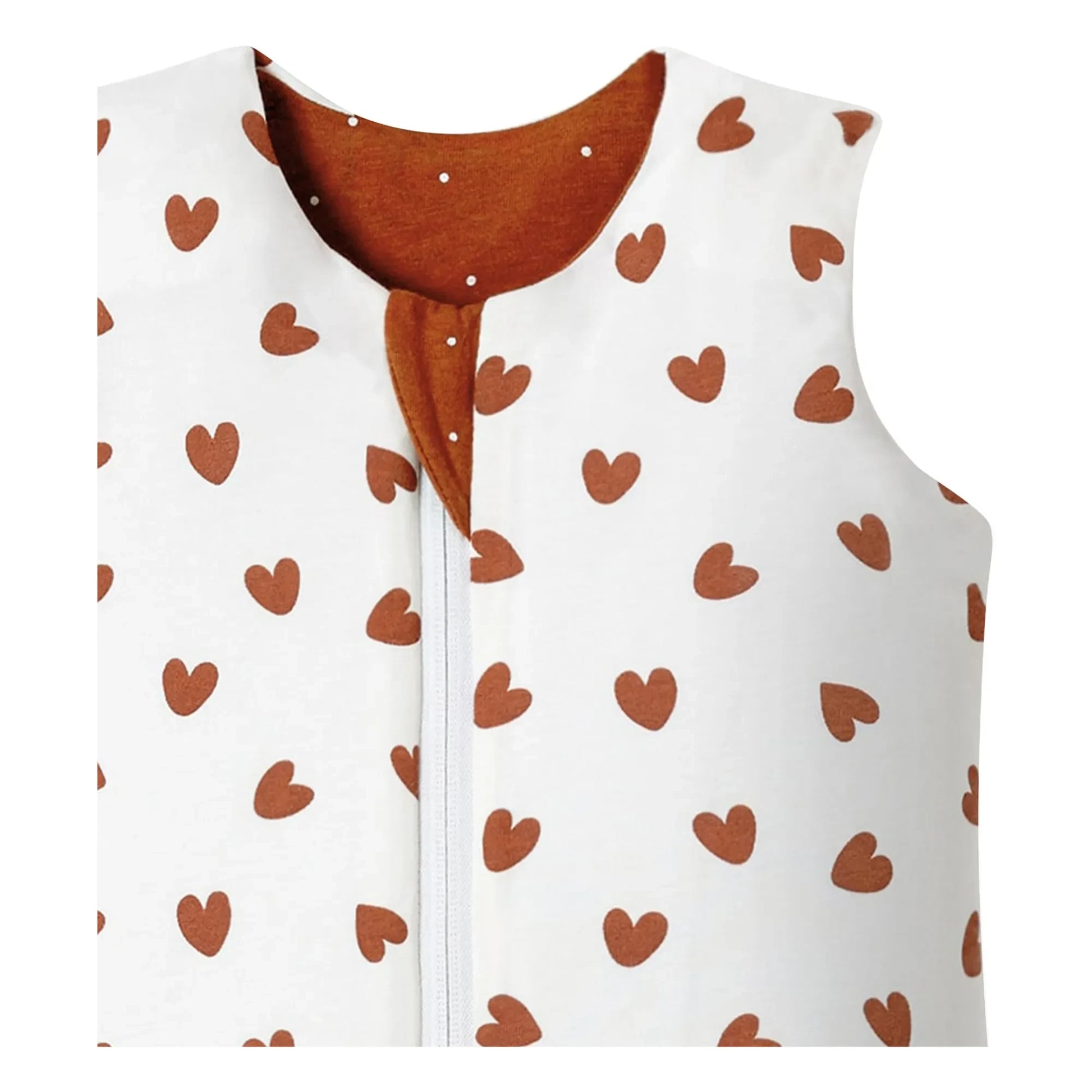 Les Petites Billes - Cœurs reversible multi-season sleeping bag | Terracotta