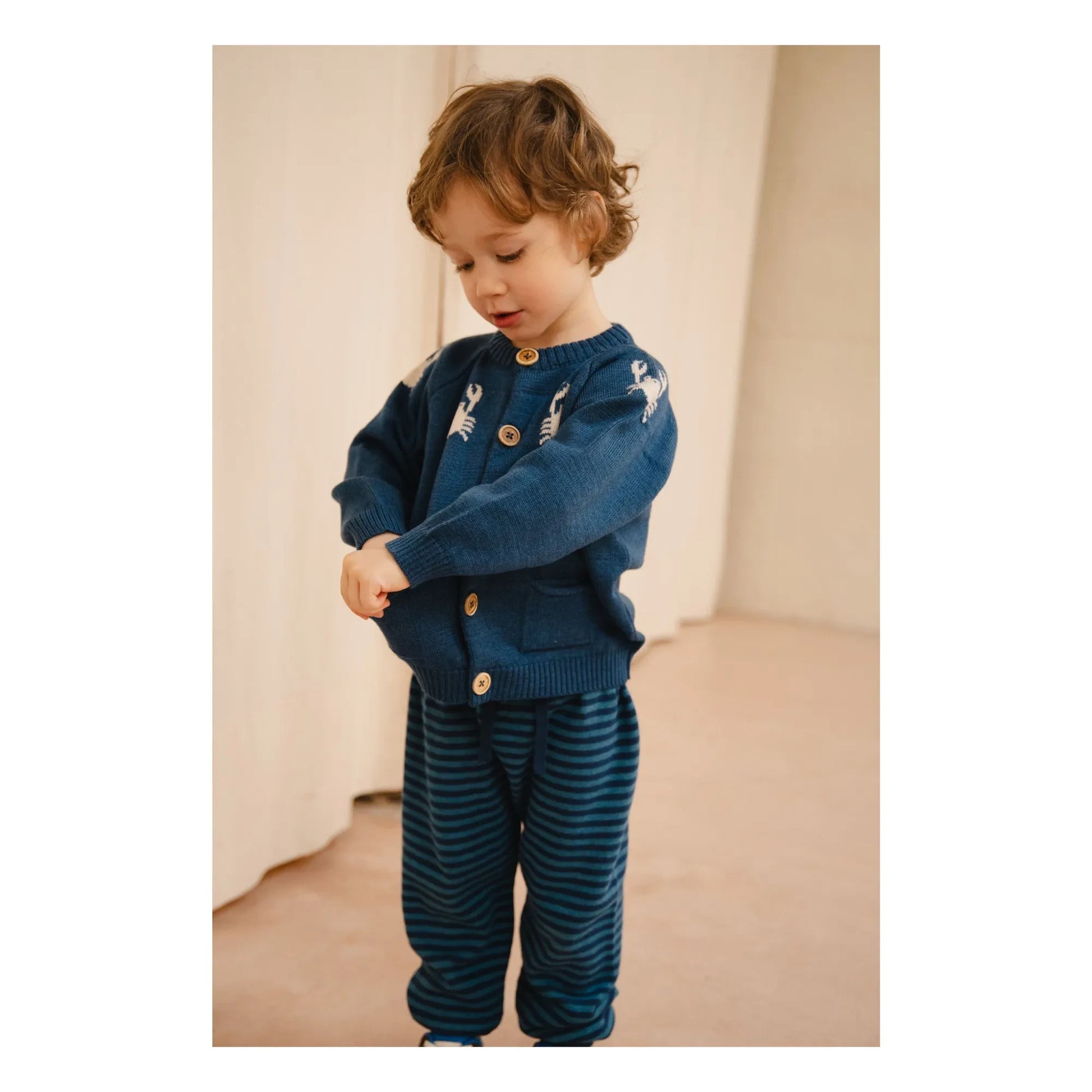 Bayiri - Dancing Crabs Merino Cardigan | Blue
