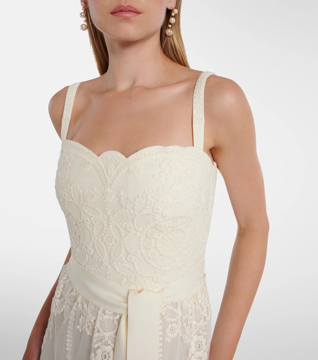 Elie Saab - Embroidered tulle bustier gown