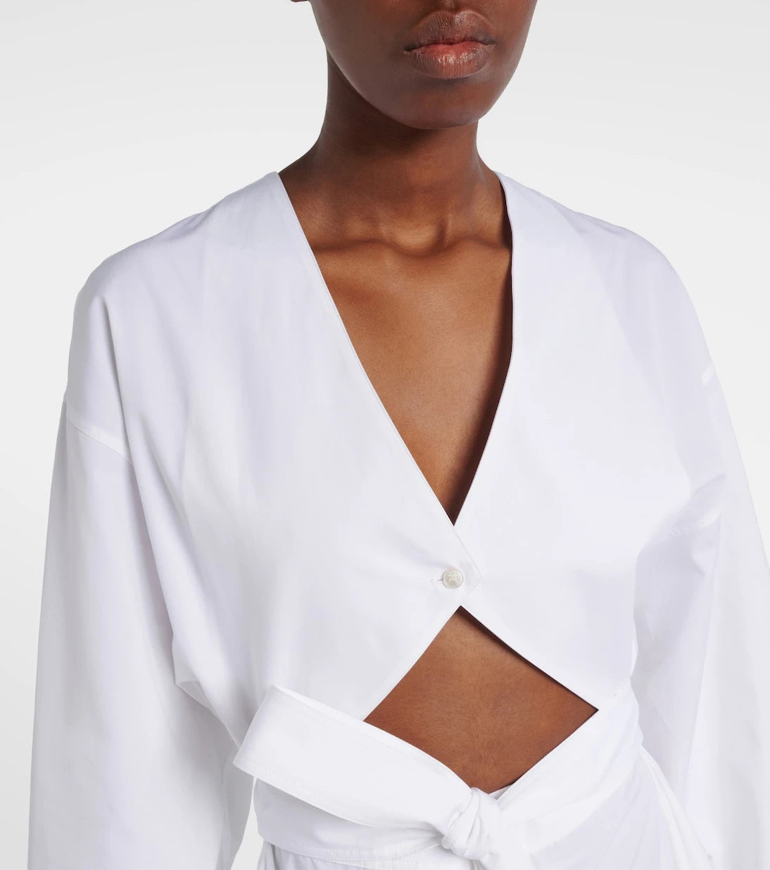 Alaïa - Cutout cotton poplin midi dress