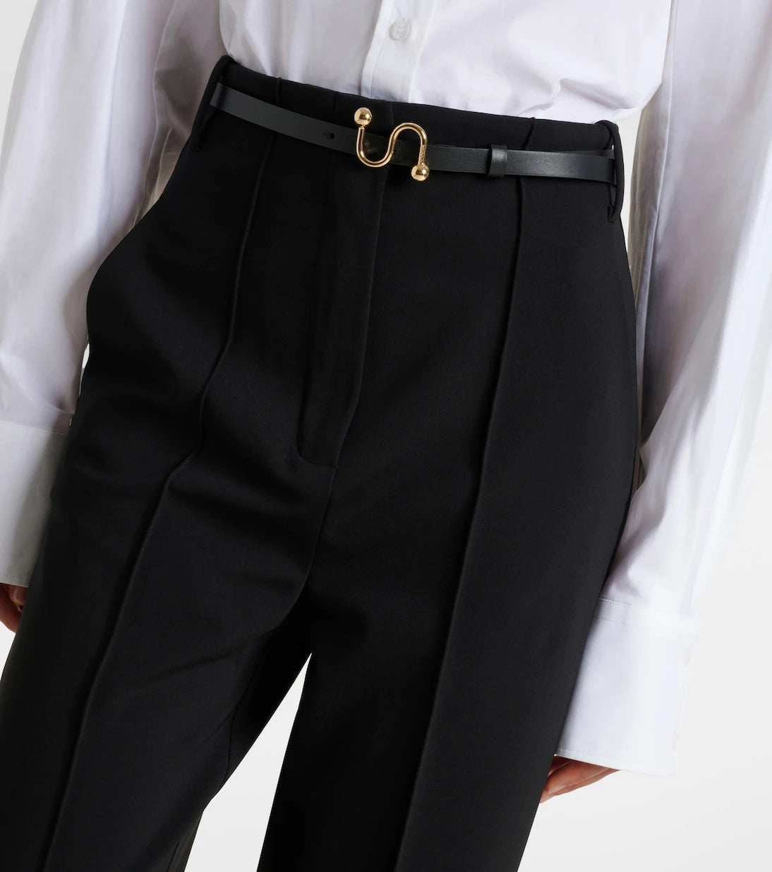 Sportmax - Belted crêpe straight pants