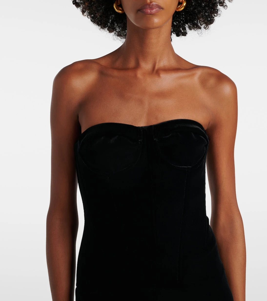 Sportmax - فستان كورسيه مخملي
