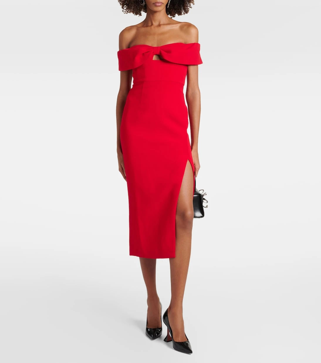 Self-Portrait - Bow-detail crêpe midi dress