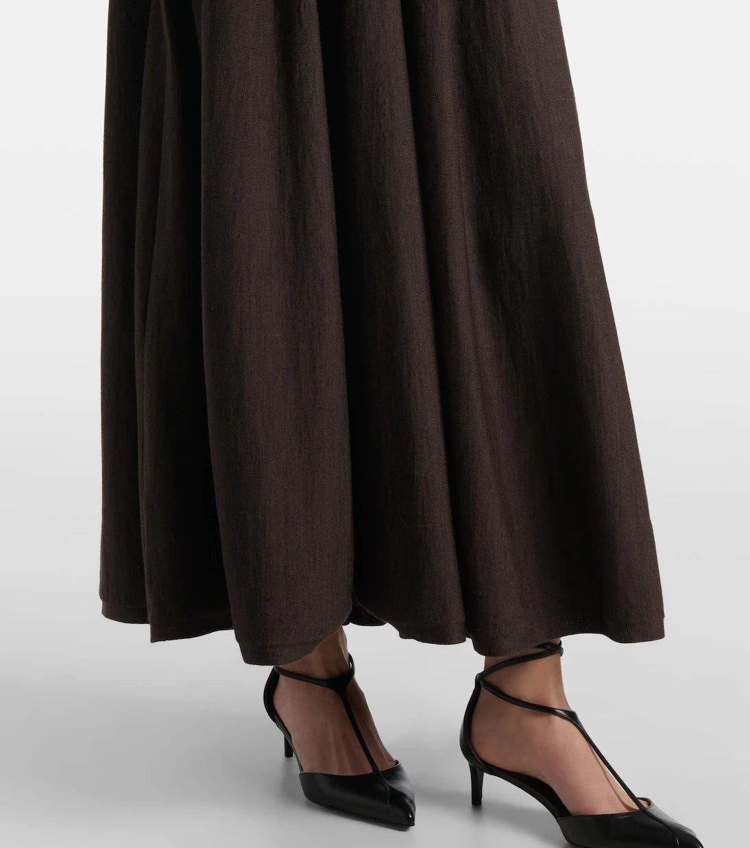Khaite - Ava off-shoulder wool-blend maxi dress