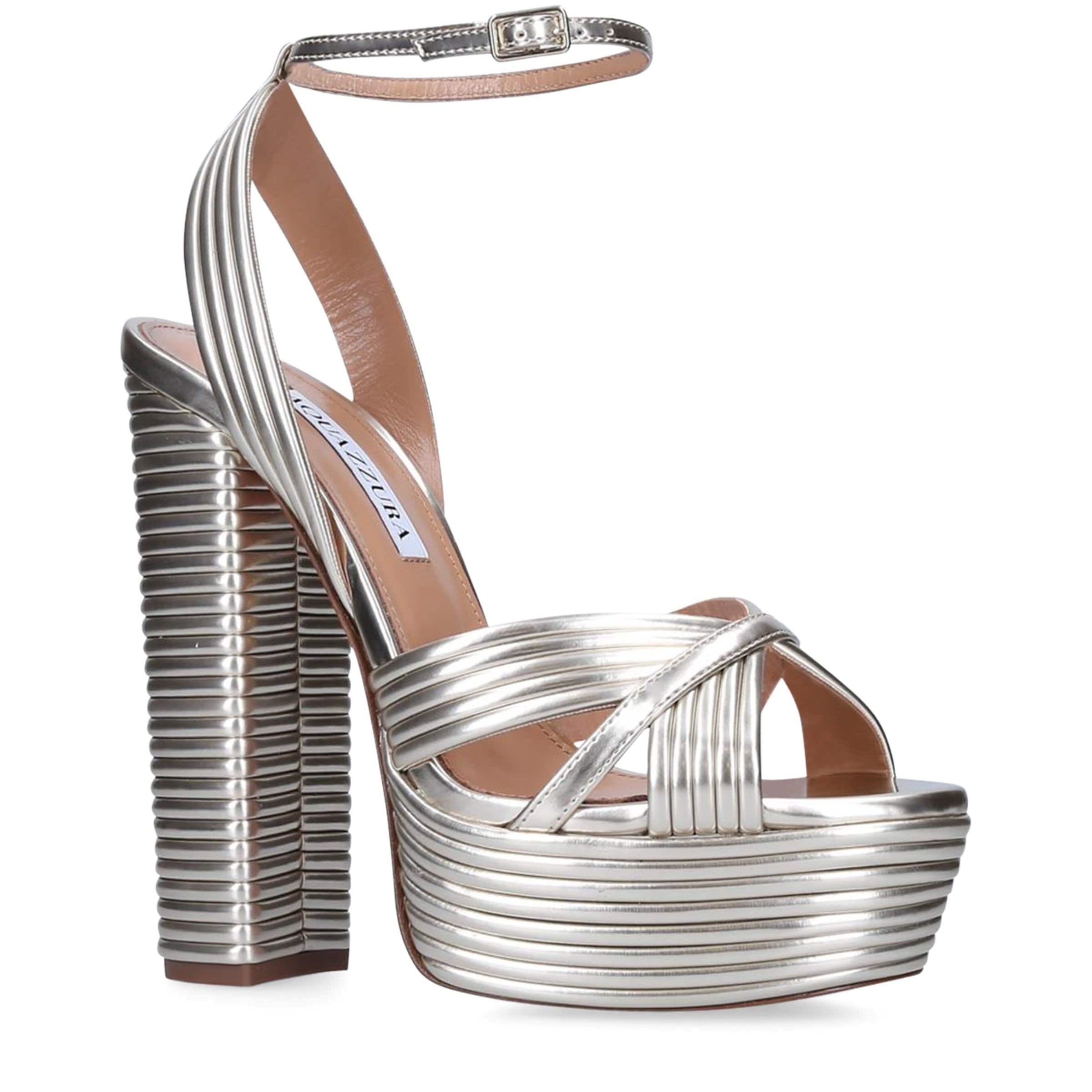 Aquazzura Gold Metallic Sundance Platform Sandals 140