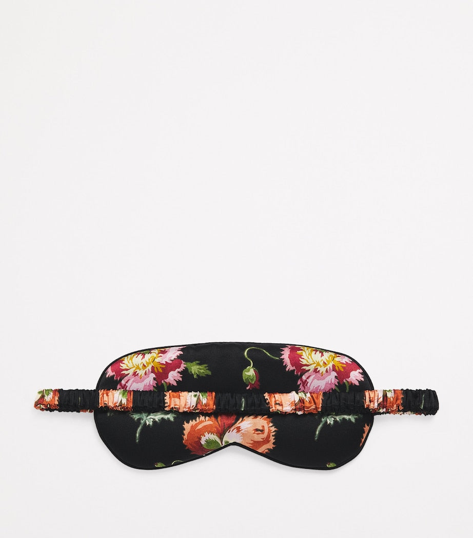 Harrods Black Silk Floral Sleep Mask
