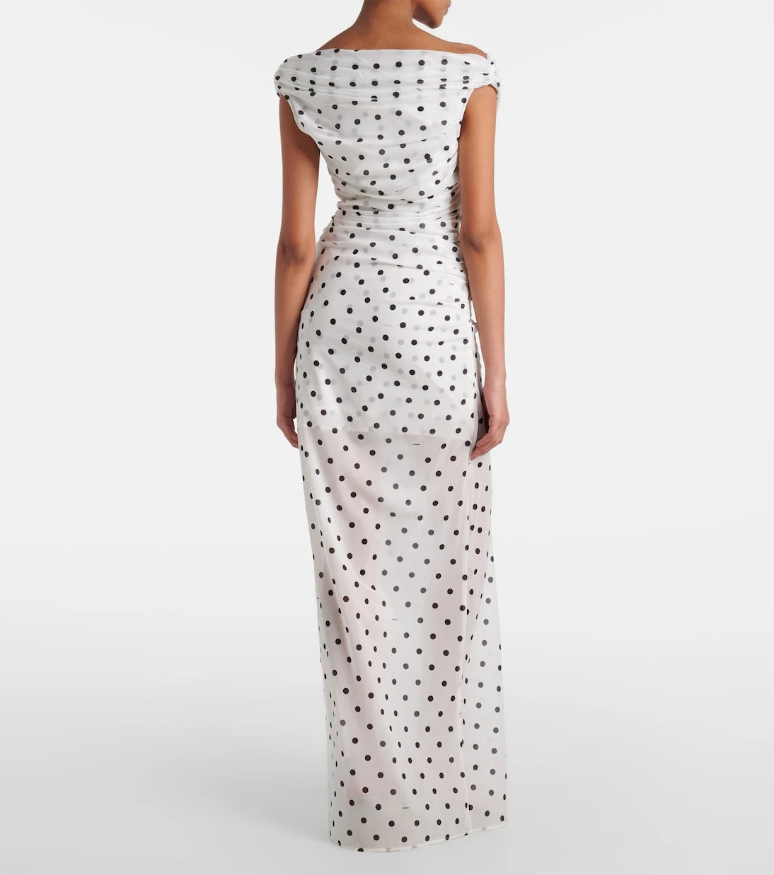 Jacquemus - Rita draped polka-dot maxi dress