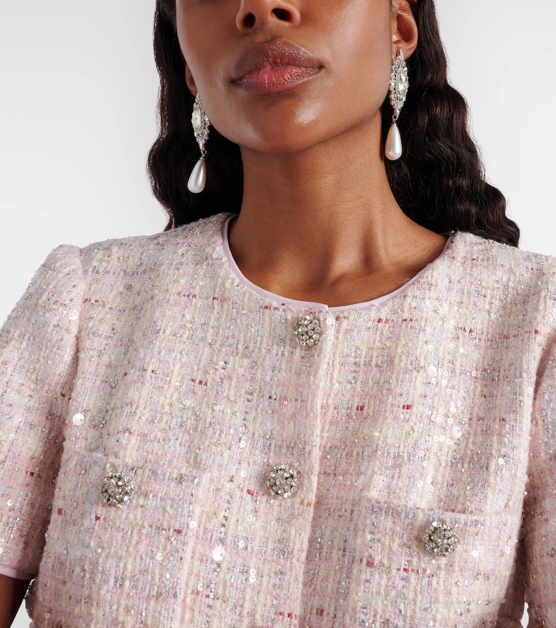 Self-Portrait - Embellished drop earrings