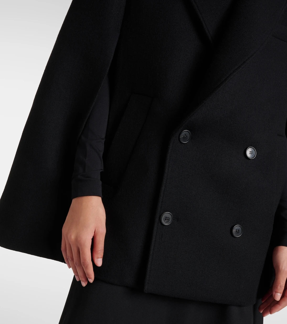 Wardrobe.NYC - Double-breasted cropped virgin wool cape