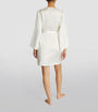 Marjolaine Ivory Silk Lace-Trim Robe