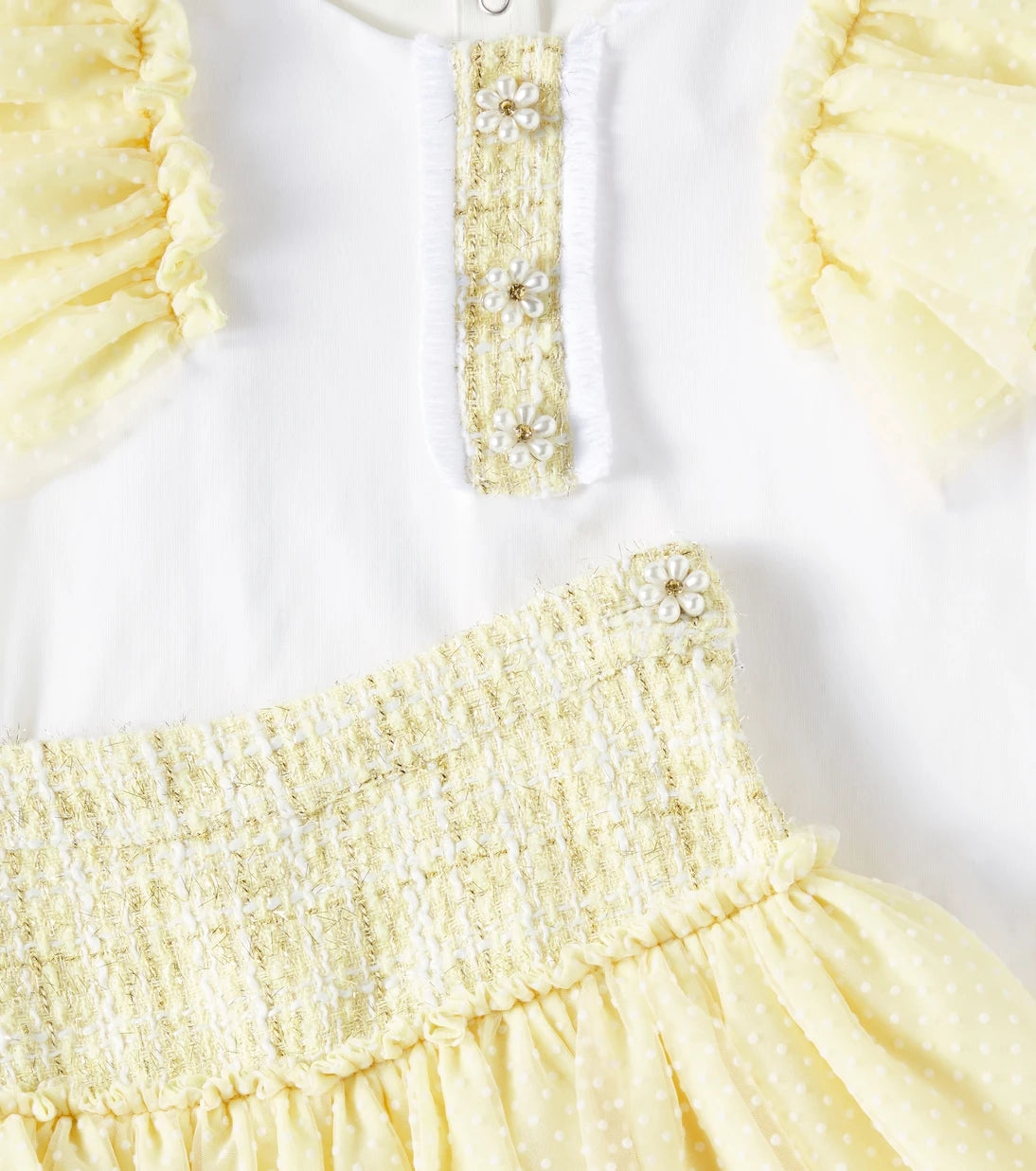 Patachou - Ruffled cotton-blend top and skirt set