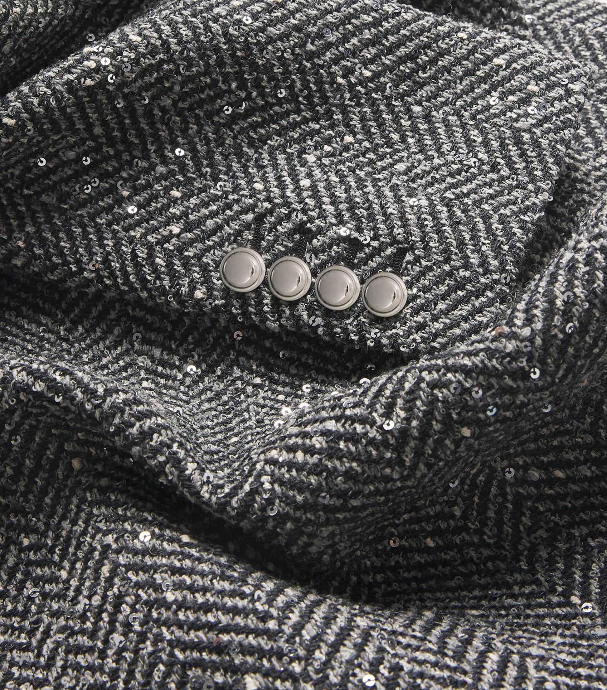 Alessandra Rich Grey Tweed Sequinned Coat