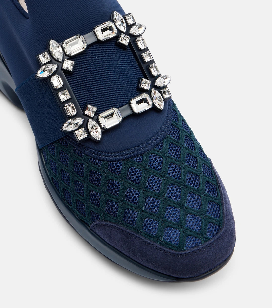 Roger Vivier - Viv' Run suede-trimmed slip-on sneakers