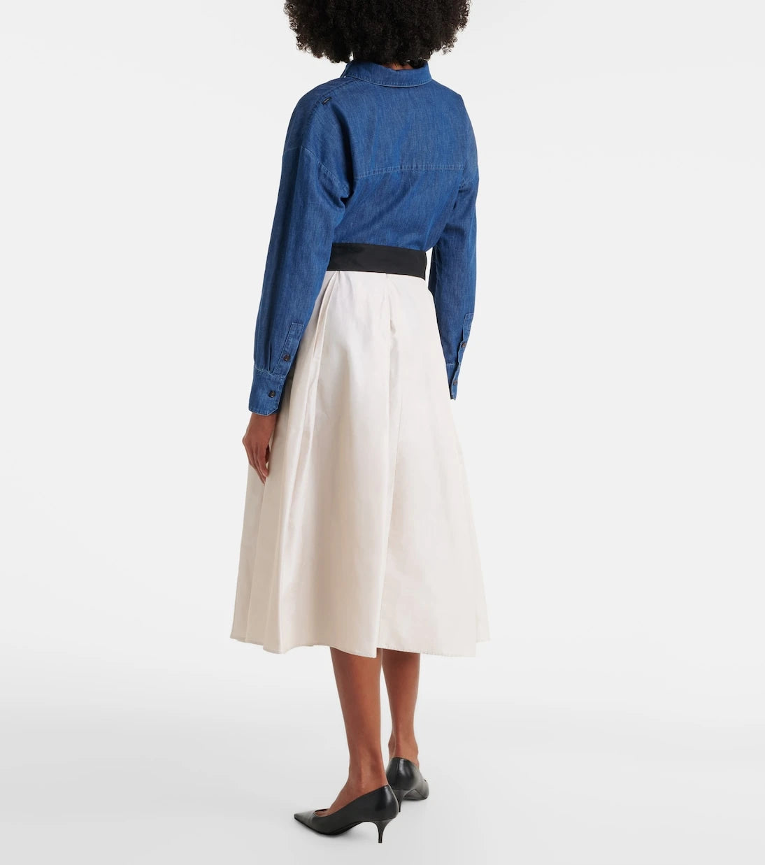 'S Max Mara - Baschi pleated cotton-blend midi skirt