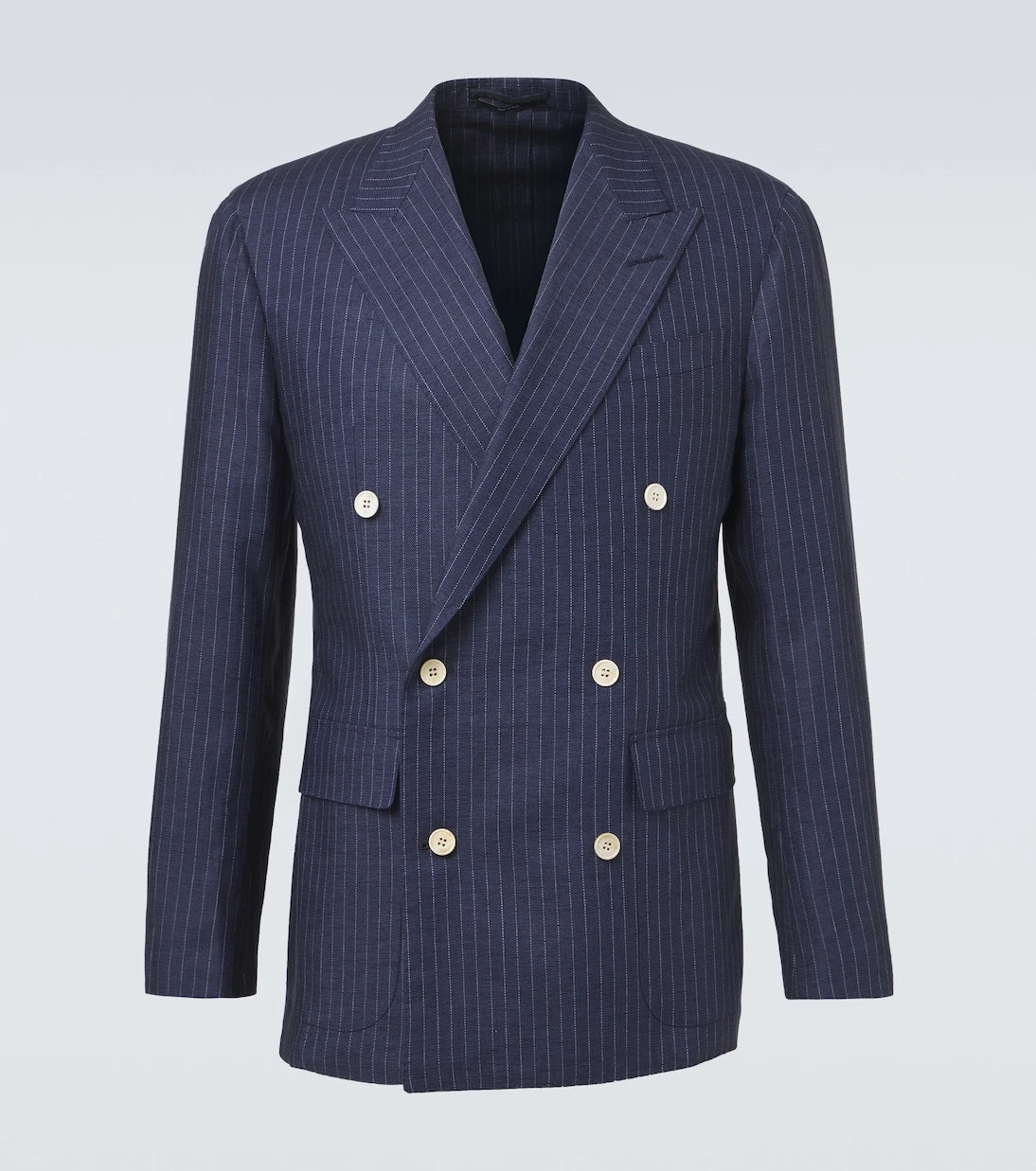 Dunhill - Pinstripe double-breasted linen blazer