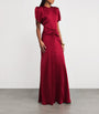 Victoria Beckham Red Gathered Waist Maxi Dress