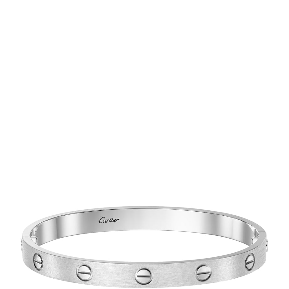 Cartier LOVE Classic White Gold Bracelet - Brushed Finish
