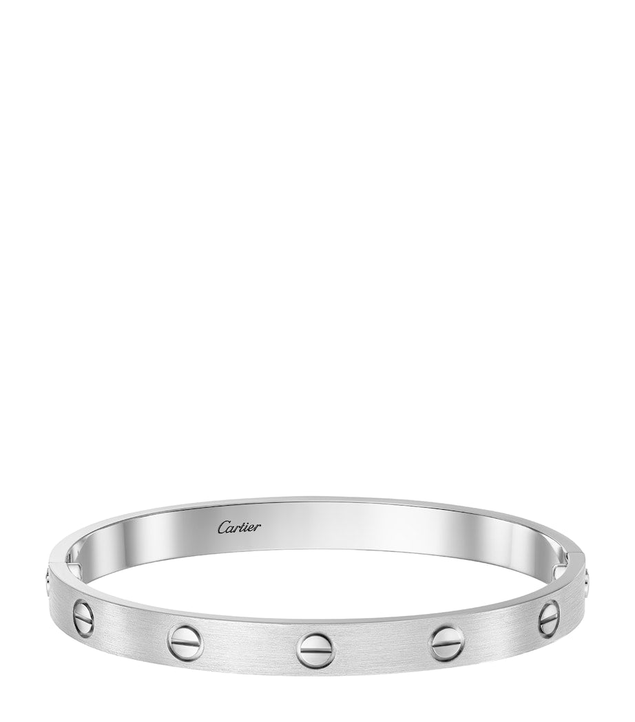 Cartier LOVE Classic White Gold Bracelet - Brushed Finish