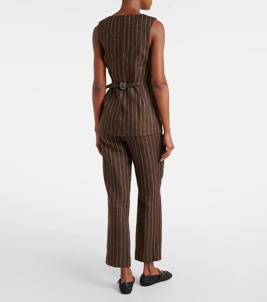 Posse - Emma pinstripe linen top