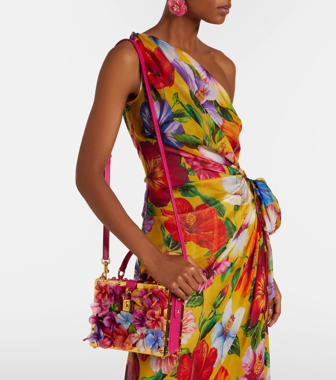 Dolce&Gabbana - Dolce Box floral-appliqué leather box bag