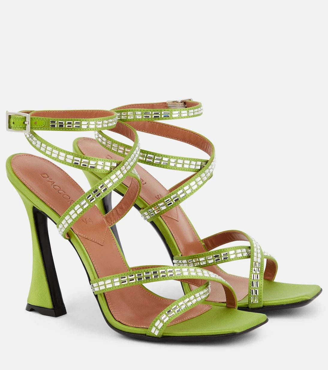 D'Accori - Carre embellished satin sandals