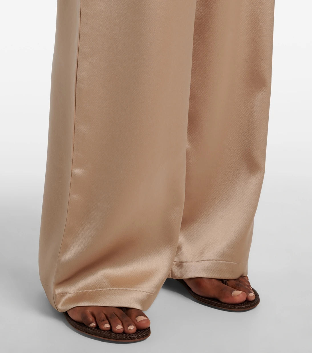 Leset - Barb mid-rise satin wide-leg pants