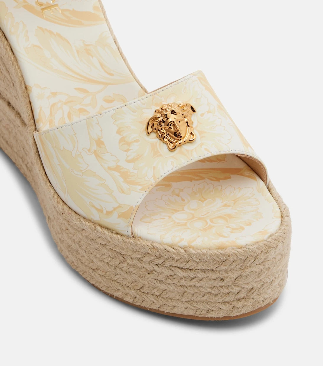 Versace - 120 leather platform espadrille wedges