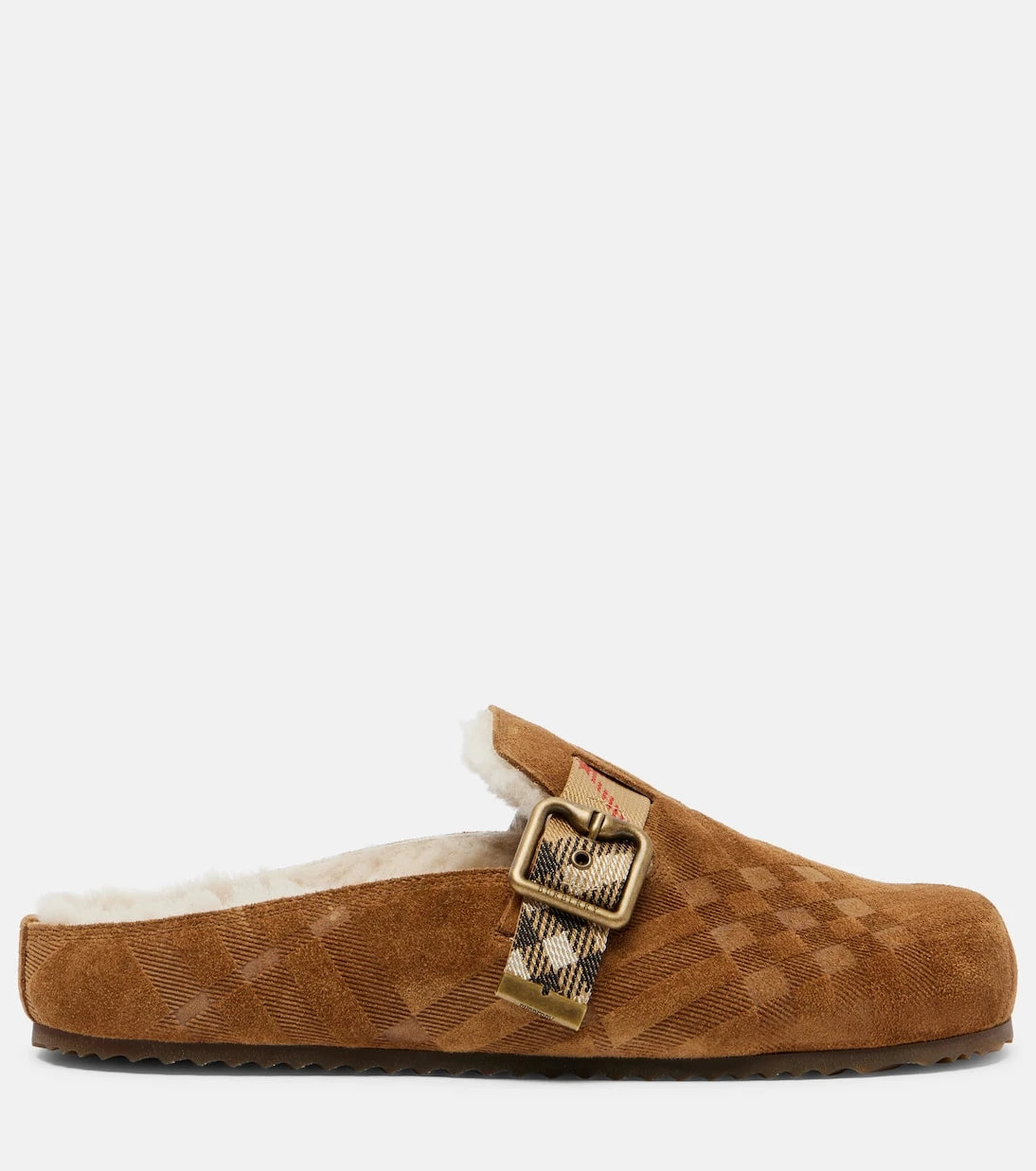 Burberry - Urchin shearling-lined suede clogs