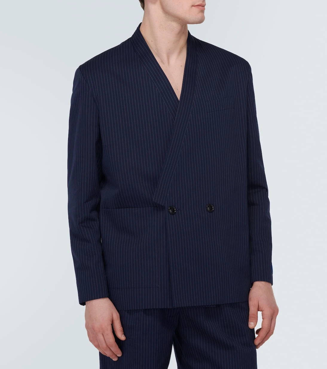 Kenzo - Pinstripe cotton and linen jacket