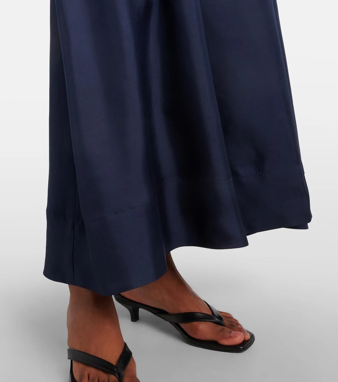 Asceno - Heather pleated silk twill maxi dress