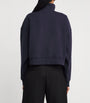 Navy Cotton Funnel-Neck Mirelle Sweatshirt