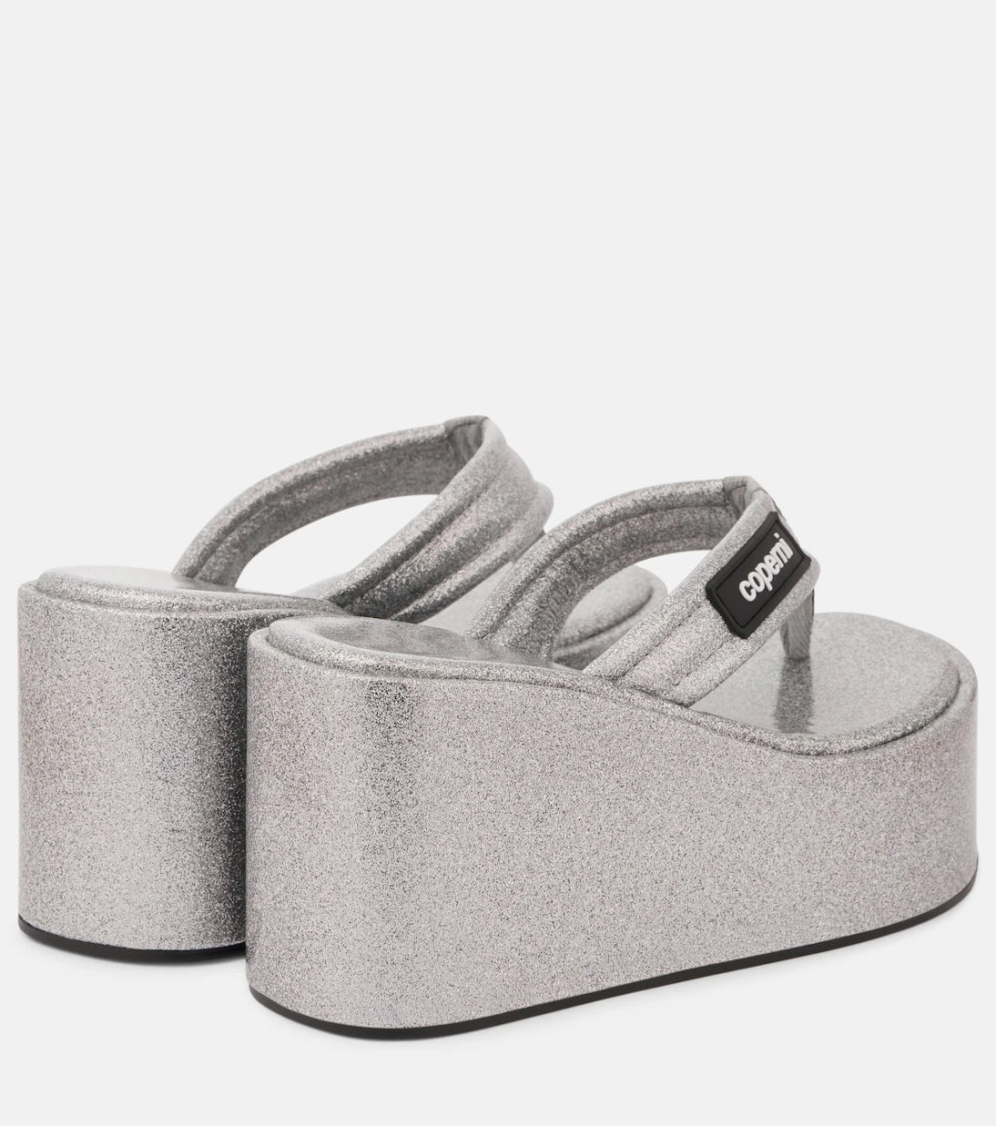 Coperni - Glitter wedge thong sandals