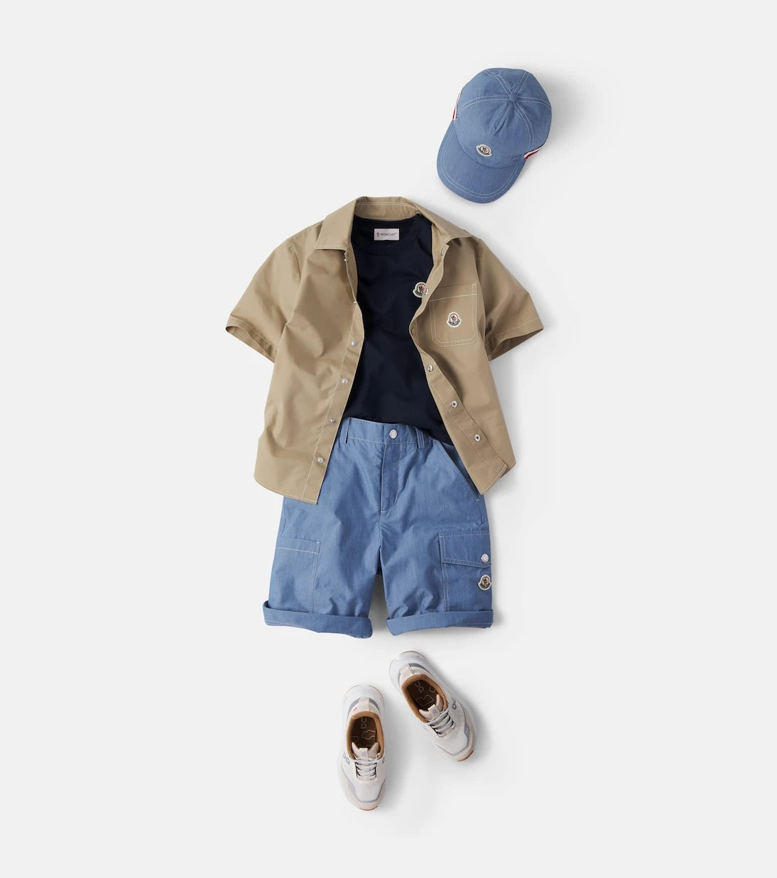 Moncler Enfant - Logo cotton-blend denim baseball cap