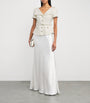 Self-Portrait Ivory Tailored Belted Maxi Dress