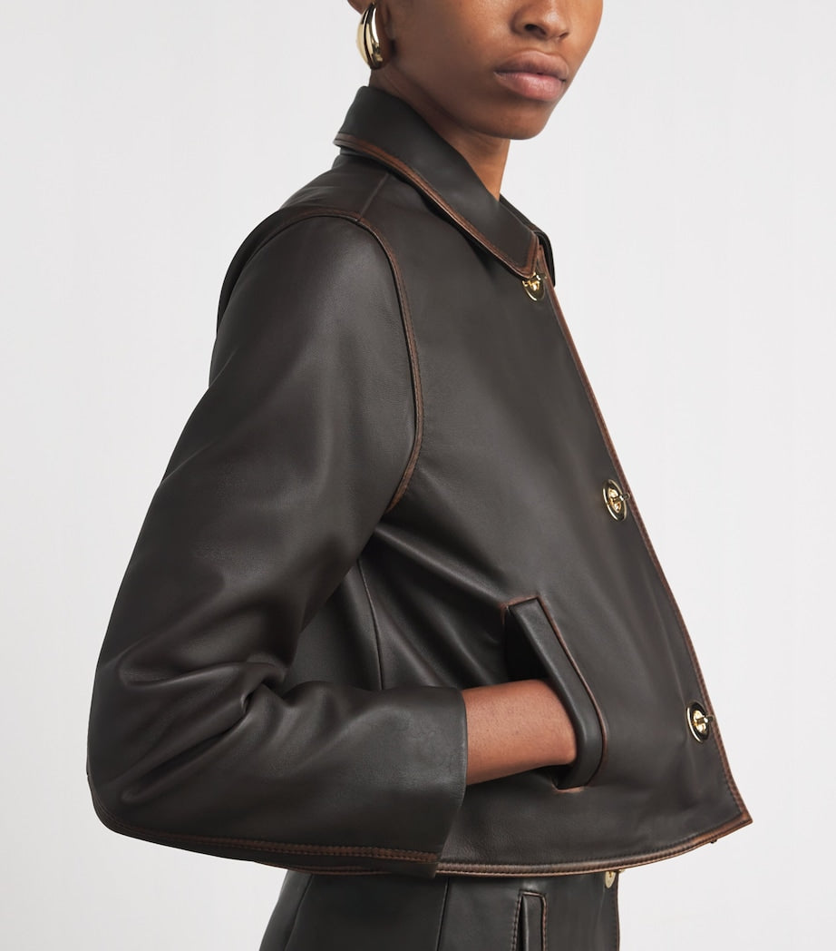 Claudie Pierlot White Leather Turn-Lock Jacket