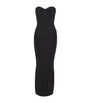Balmain Black Knitted Strapless Maxi Dress