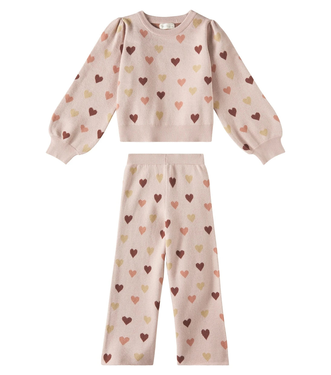Rylee + Cru - Hearts jacquard sweatshirt and sweatpants set