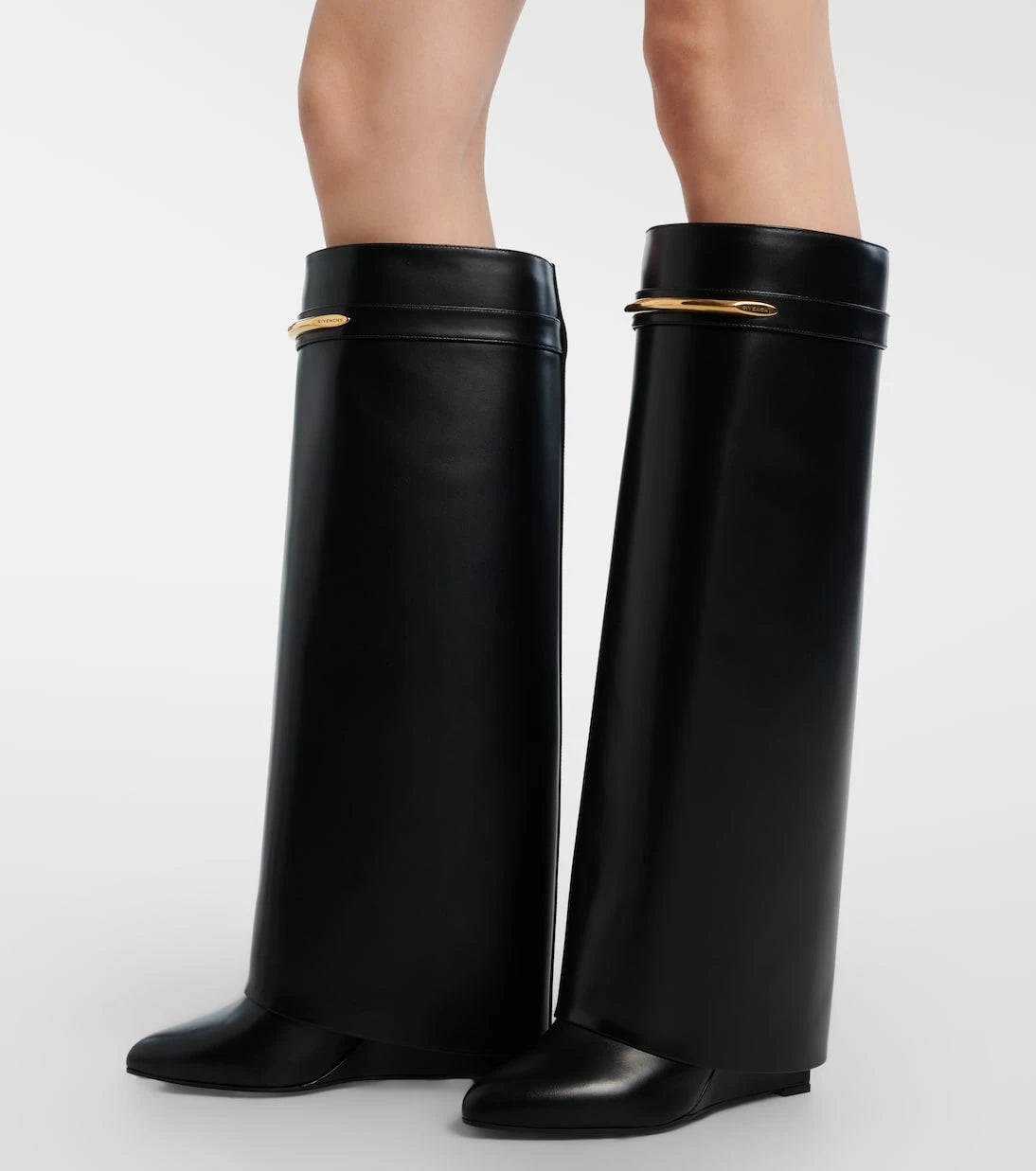 Givenchy - Shark 95 leather knee-high boots