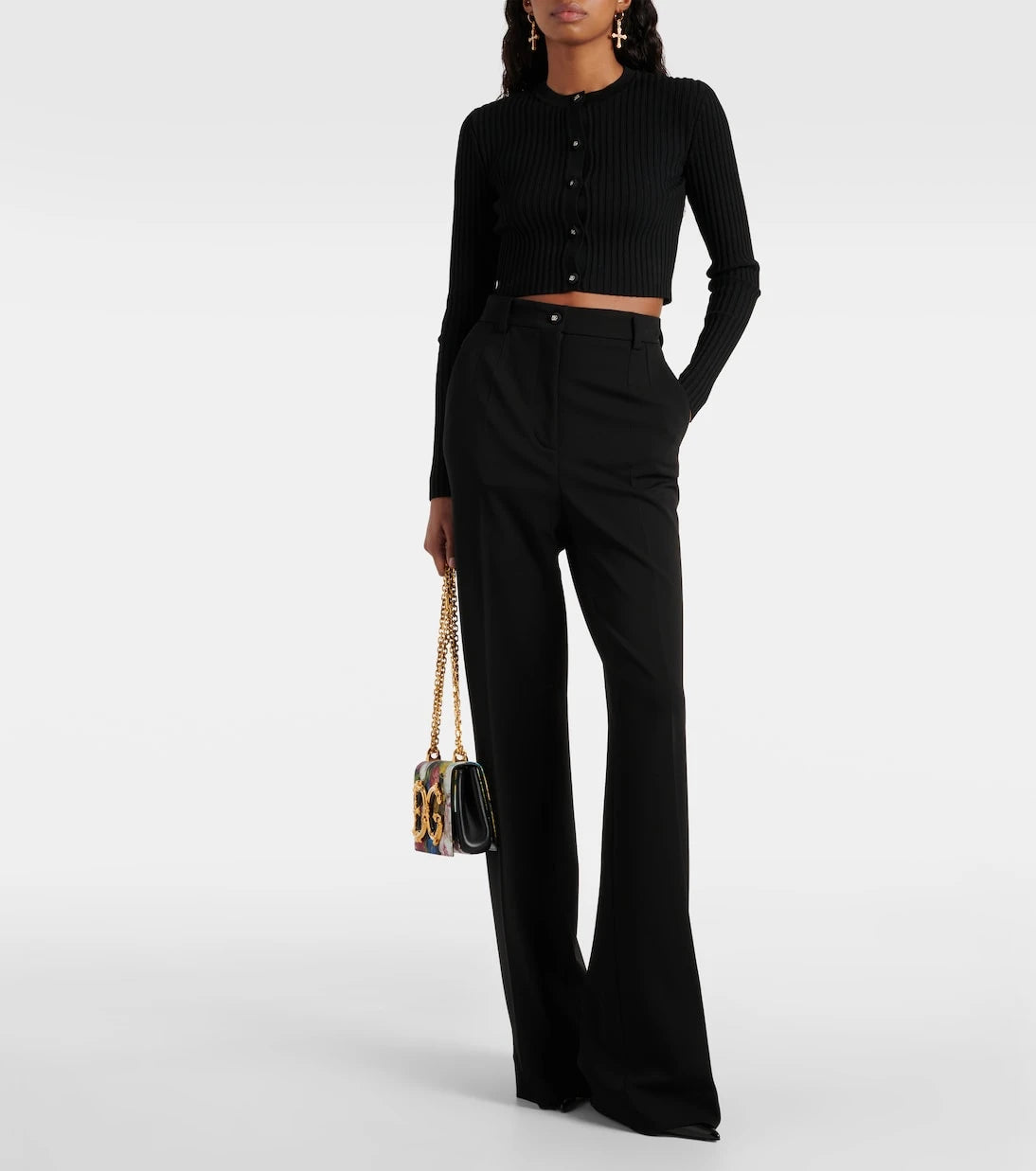 Dolce&Gabbana - Ribbed-knit cropped cardigan