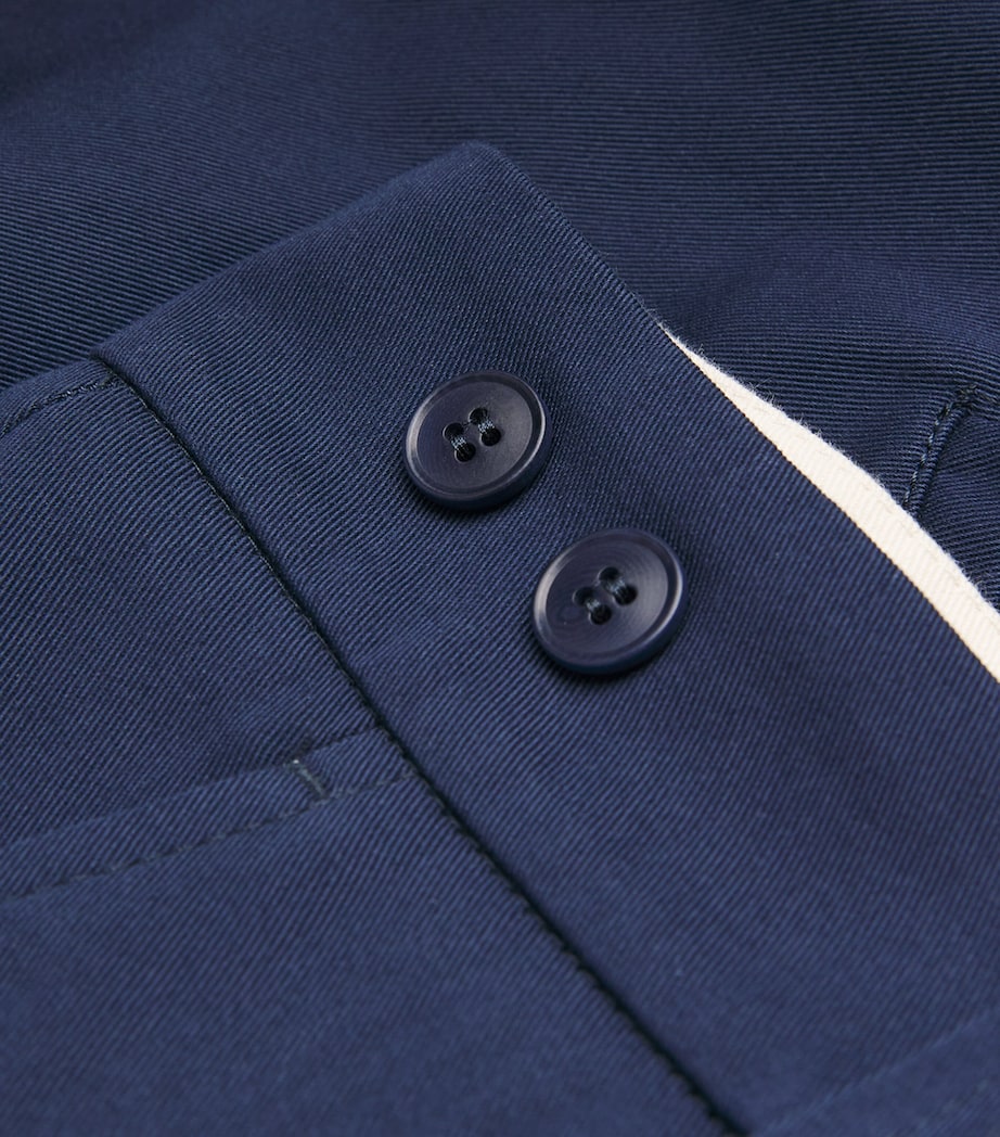 Weekend Max Mara Blue Cotton Wide-Leg Trousers